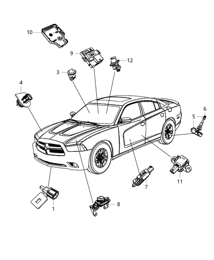 2014 Dodge Charger Sensor-Adaptive Speed Control MODU Diagram for 68171870AC