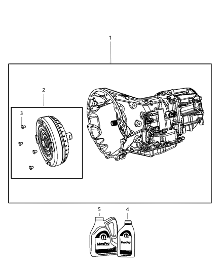 2009 Jeep Liberty Transmission / Transaxle Assembly Diagram 1