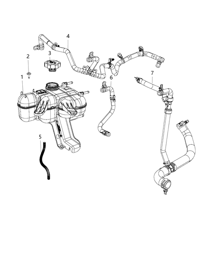 2016 Dodge Durango Coolant Recovery Bottle Diagram 1