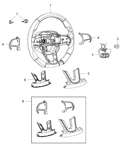 2018 Dodge Challenger Steering Wheel Assembly Diagram 1