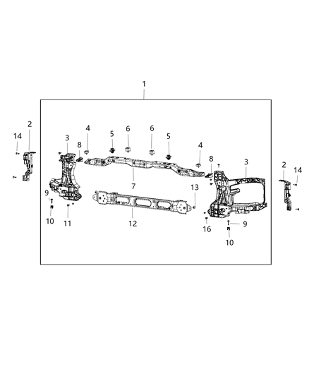 2018 Ram 3500 Radiator Support Diagram