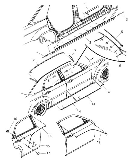 2010 Dodge Charger Exterior Ornamentation Diagram