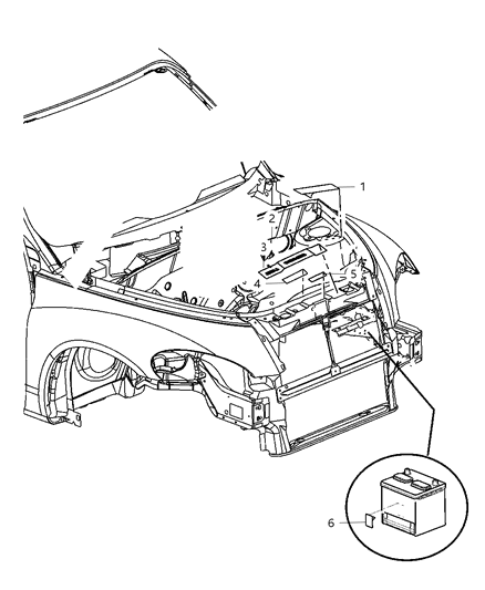 2008 Chrysler PT Cruiser Engine Compartment Diagram