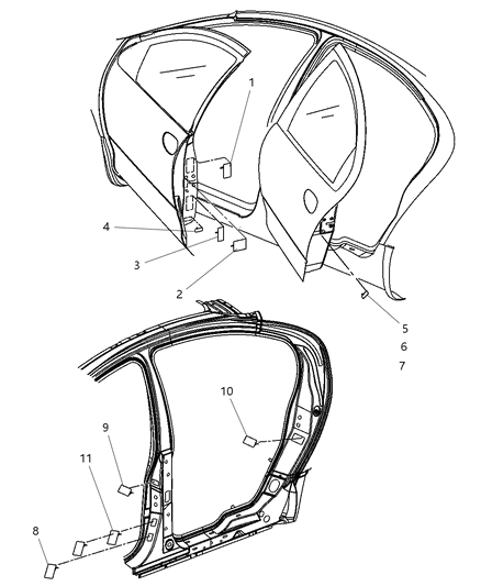 2006 Chrysler 300 Label-Air Bag Warning Diagram for 4664294AB