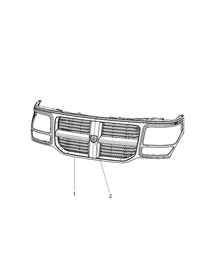 2011 Dodge Nitro Grille-Radiator Diagram for 1EY99HGNAD