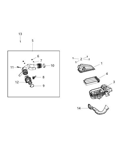 2019 Jeep Wrangler Air Cleaner Diagram 1