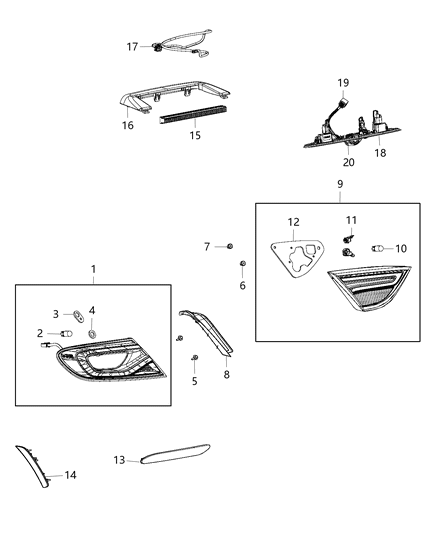 2017 Chrysler 200 Lamp-Tail Stop Backup Diagram for 68110364AB