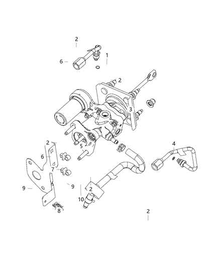 2020 Ram 4500 Booster & Pump, Vacuum Power Brake, Hydro Booster Diagram