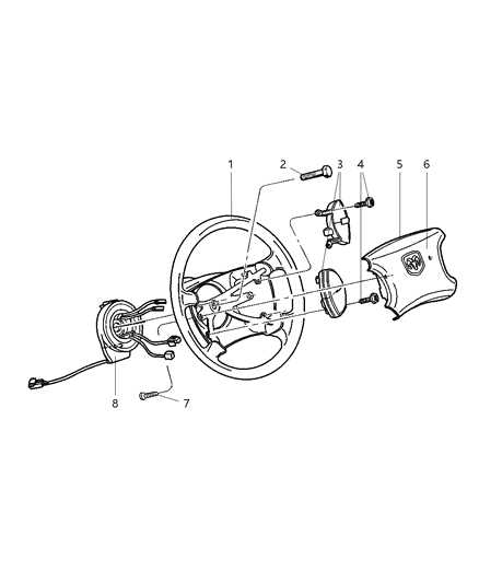 2002 Dodge Ram Wagon Steering Wheel Diagram