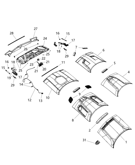 2018 Dodge Challenger Bezel-Air Inlet Diagram for 68335868AB