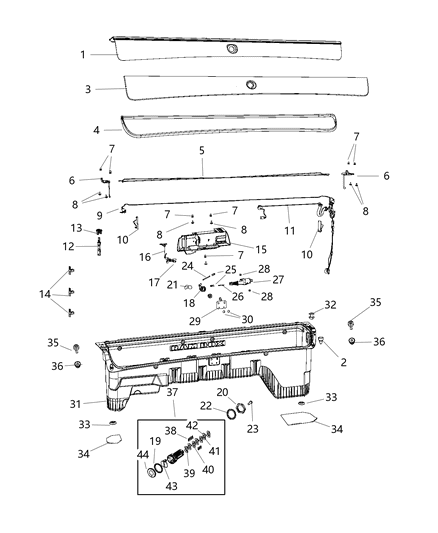 2018 Ram 3500 Nut Diagram for 6104716AA