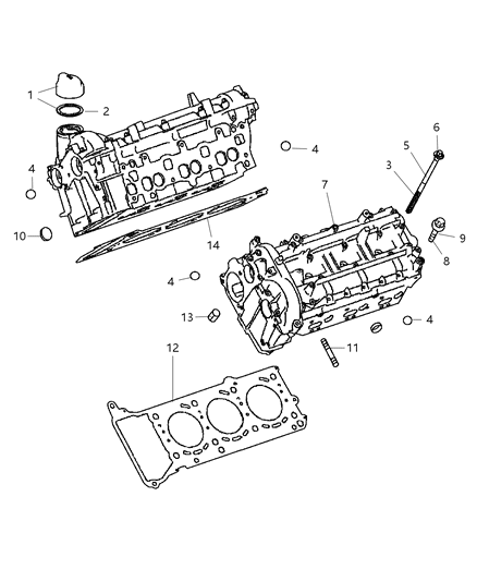 2008 Jeep Grand Cherokee Head-Cylinder Diagram for 68032945AA
