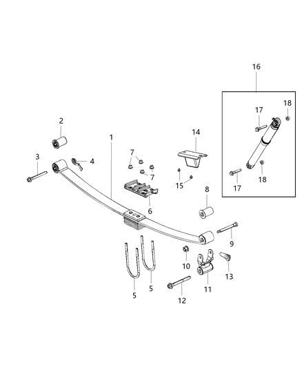 2019 Ram 3500 Cab Chassis(<10K lb.) Suspension - Rear Diagram