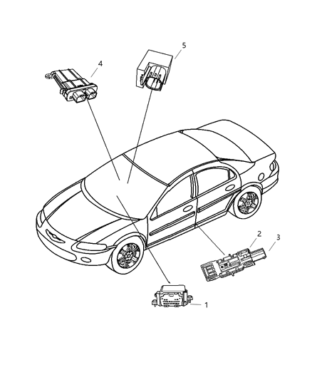 2007 Chrysler Sebring Air Bag Modules & Sensors Diagram