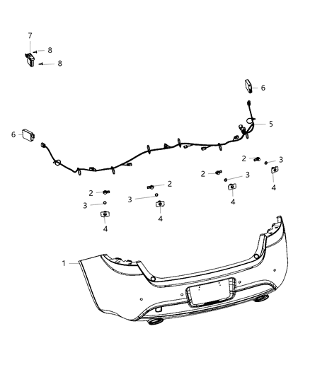 2016 Dodge Dart Harness-Rear FASCIA Diagram for 68199791AB