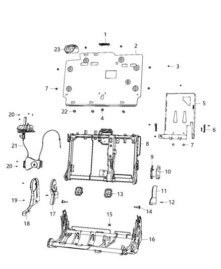 2020 Jeep Gladiator Seat RECLINER Diagram for 6LG19TX7AA