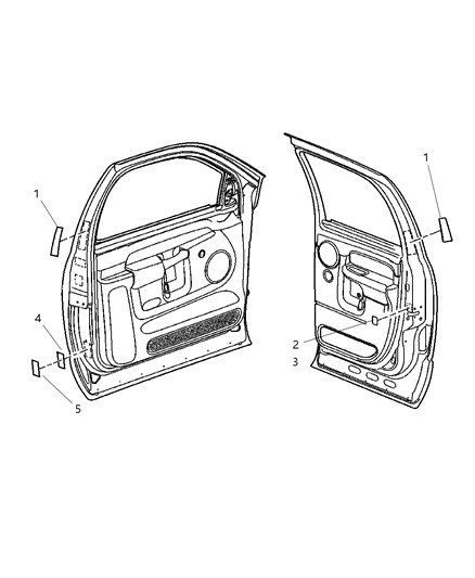 2003 Dodge Ram 1500 Doors & Pillars Diagram