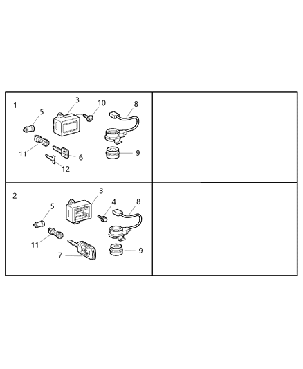 2004 Dodge Sprinter 3500 Lock Cylinders & Components Diagram