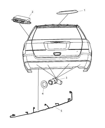 2007 Chrysler Aspen Park Assist Detection System Diagram