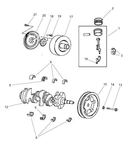 2002 Dodge Grand Caravan Crankshaft & Piston Diagram 3