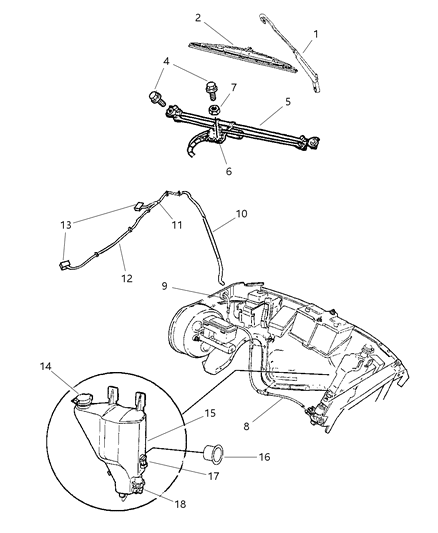 1998 Dodge Ram 3500 Windshield Wiper & Washer Diagram