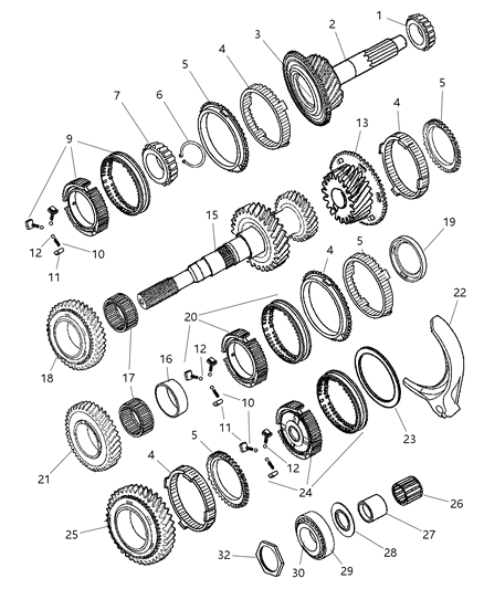 1999 Dodge Ram 3500 Gear-First Diagram for 5010063AA