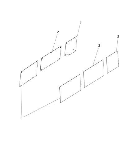 2021 Ram ProMaster 2500 Quarter Window Diagram for 68283335AA