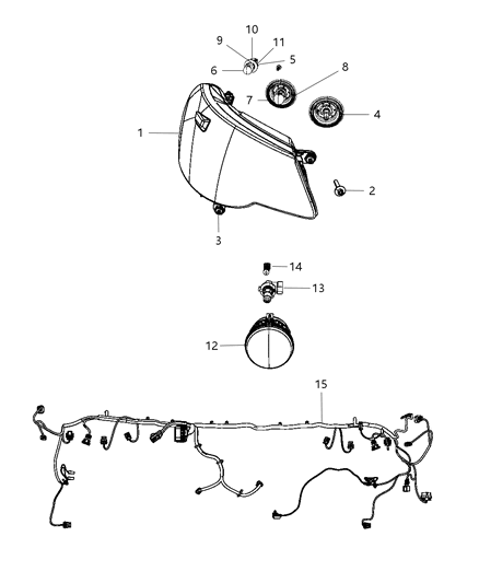 2013 Chrysler 200 Lamps, Front Diagram