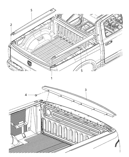 2012 Ram 3500 Cap-Rail Diagram for 55372202AD