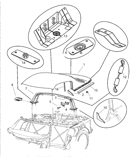 1997 Dodge Viper Roof Panel Diagram