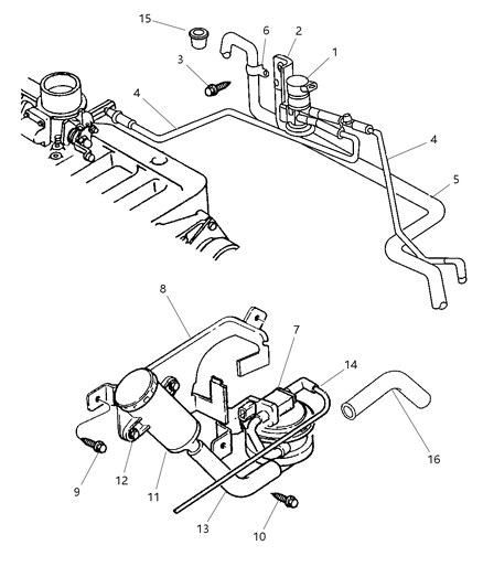 1997 Jeep Grand Cherokee Emission Control Vacuum Harness Diagram 1