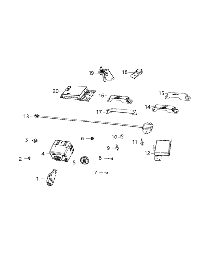 2016 Chrysler Town & Country Key Fob-Integrated Key Fob Diagram for 68070394AH