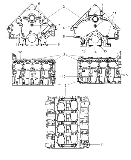 2008 Dodge Ram 3500 Cylinder Block And Hardware Diagram 1