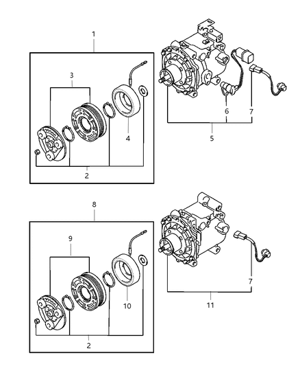 2003 Dodge Stratus Coil-Air Conditioning Clutch Diagram for MR500338