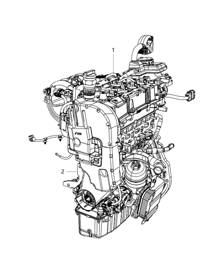 2017 Jeep Renegade Engine Assembly & Service Diagram 1