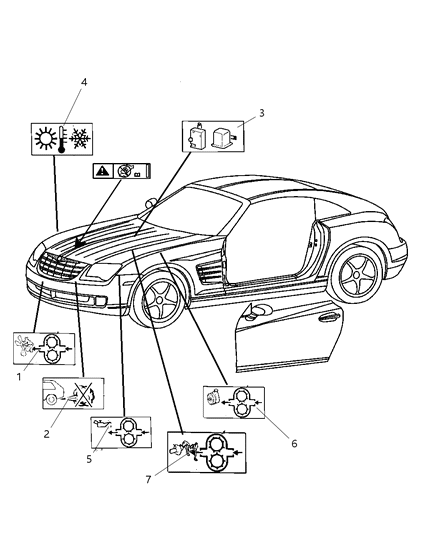 2008 Chrysler Crossfire Label-Emission Diagram for 68019048AA