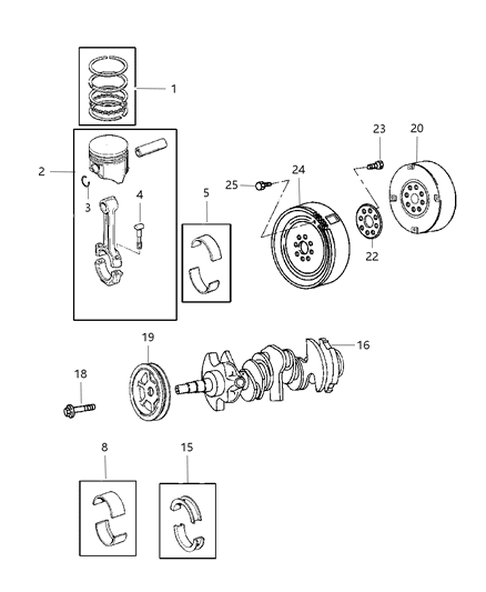 2004 Chrysler Pacifica Crankshaft, Piston And Torque Converter Diagram