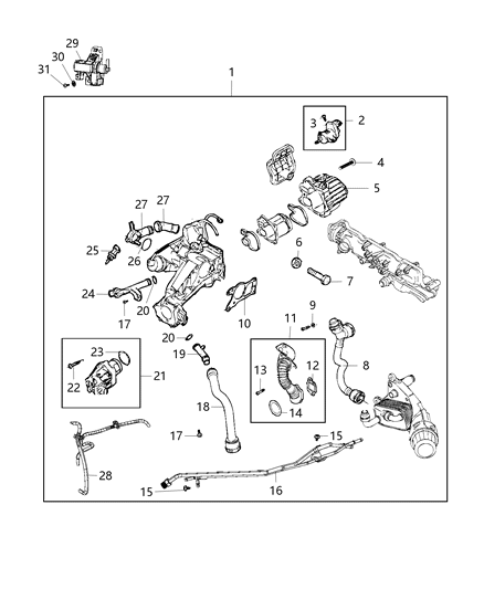 2016 Jeep Cherokee Valve-EGR Diagram for 68220917AA