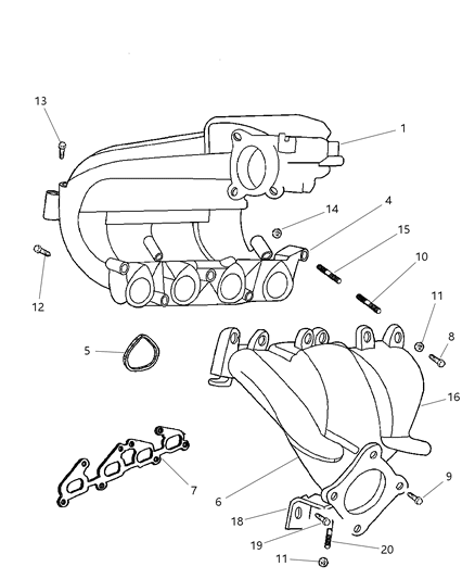 2002 Chrysler PT Cruiser Manifolds Diagram