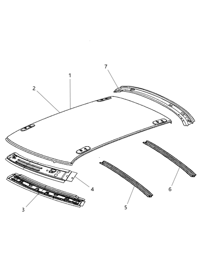 2013 Chrysler 300 Panel-Roof Diagram for 68037686AC