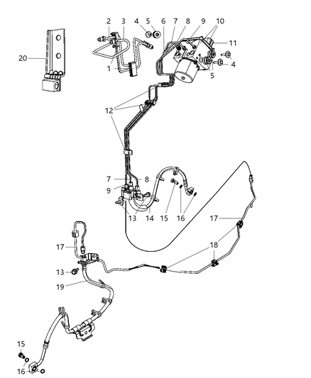 2008 Dodge Ram 5500 Hose-Brake Diagram for 52013818AF