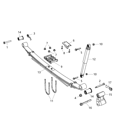 2013 Ram 3500 Pickup Suspension - Rear Diagram