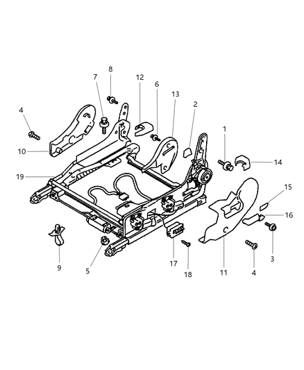 2000 Chrysler Sebring Coupe Adjuster, Left Seat With Power Diagram