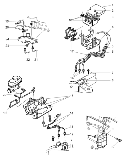 1997 Dodge Dakota Anti-Lock Brake System Module Diagram for 56028369AB