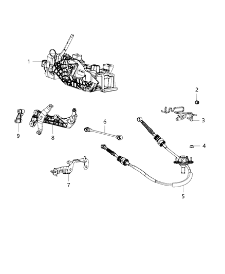 2018 Jeep Wrangler Bracket-Shift Cable Diagram for 68259705AB