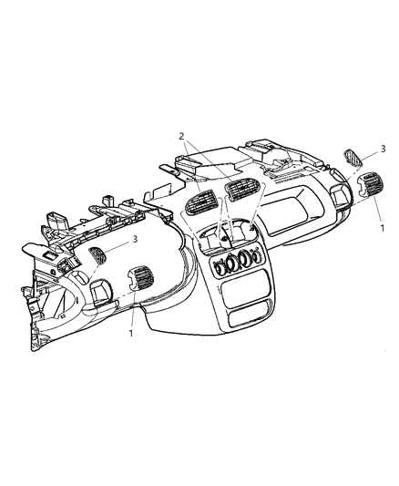 2003 Dodge Neon Grille-DEMISTER Diagram for RB24XDVAB