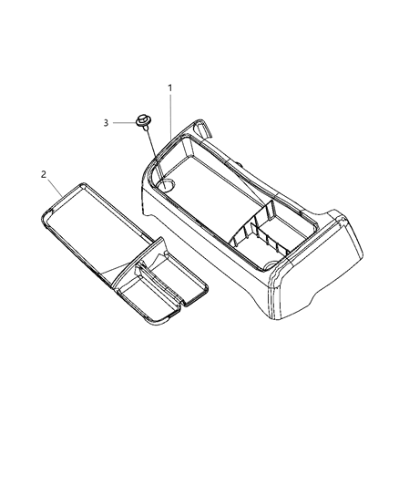 2013 Ram 2500 Tray-Floor Console Diagram for 1RT17HL1AA