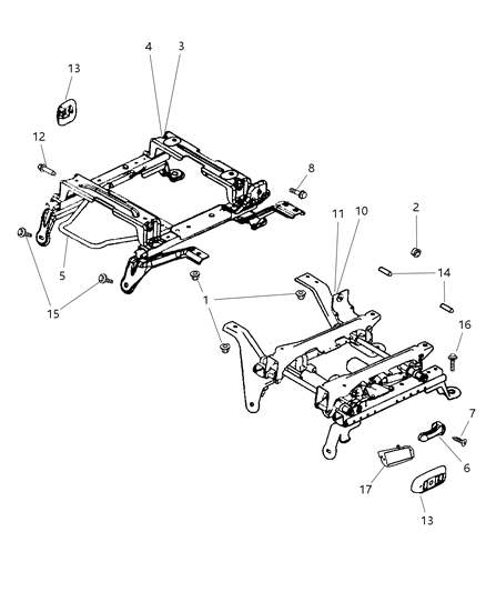 2004 Dodge Ram 1500 Bezel-Power Seat Switch Diagram for ZL311L5AA