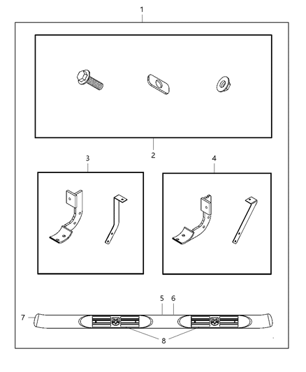 2007 Dodge Ram 1500 Tubular Side Step Diagram 1