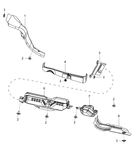2012 Chrysler Town & Country Exhaust System Heat Shield Diagram